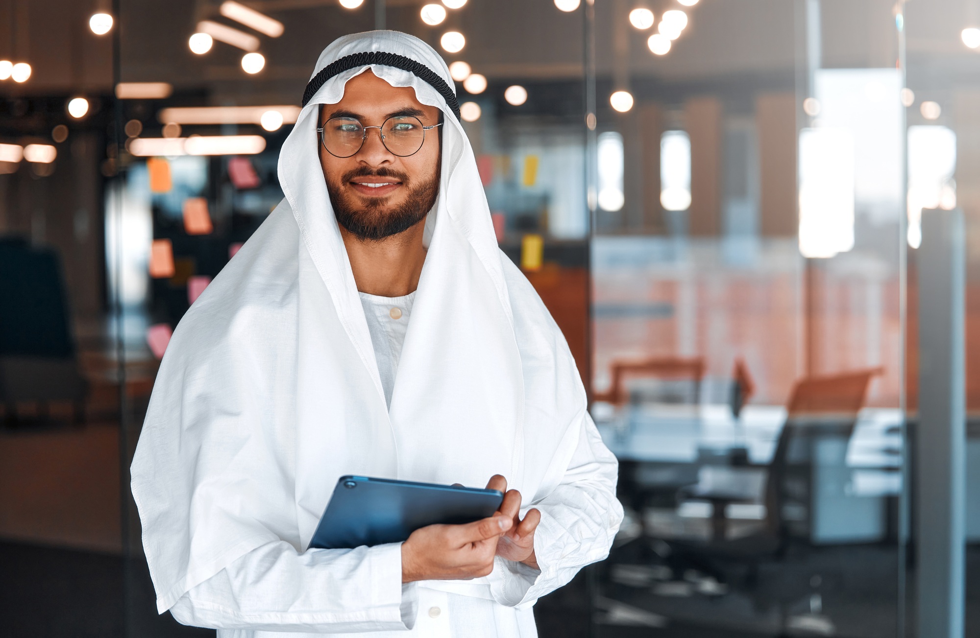 Arab male businessman in office